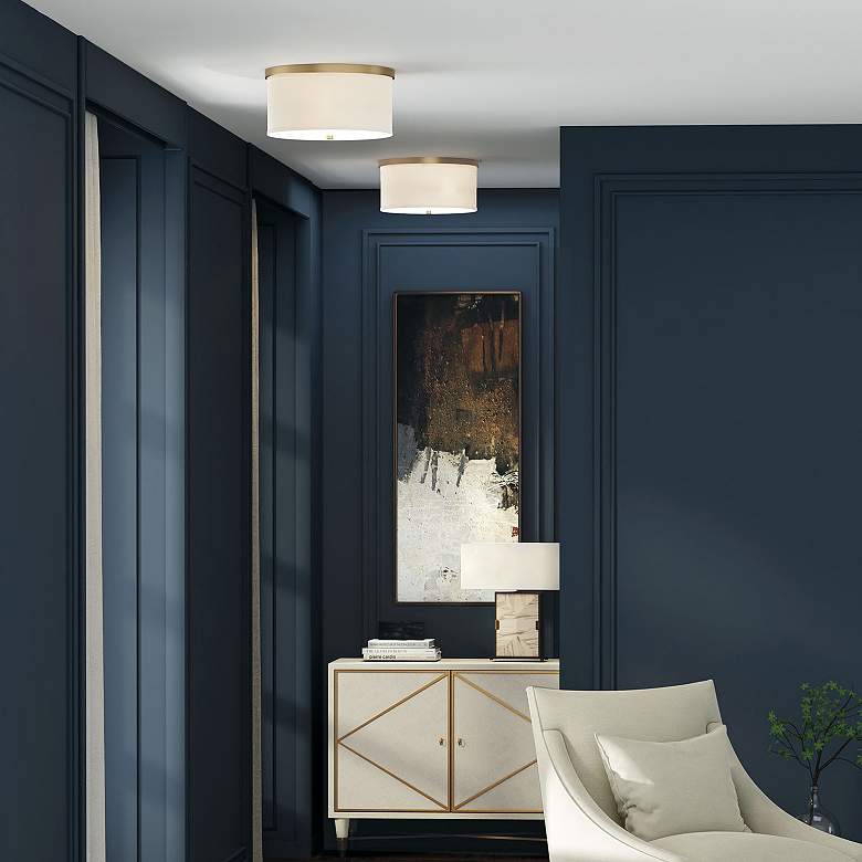 Image 3 Capital Midtown 15 3/4" Wide Aged Brass Drum Ceiling Light more views