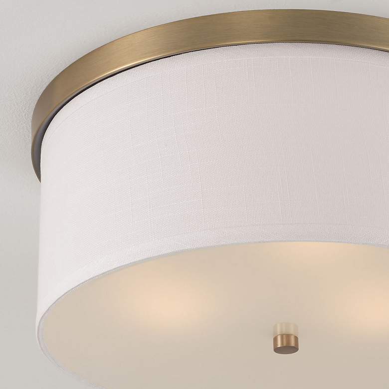 Image 4 Capital Midtown 15 3/4" Wide Aged Brass Drum Ceiling Light more views