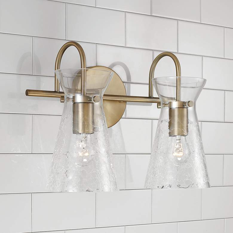 Image 2 Capital Mila 11" High Aged Brass 2-Light Wall Sconce