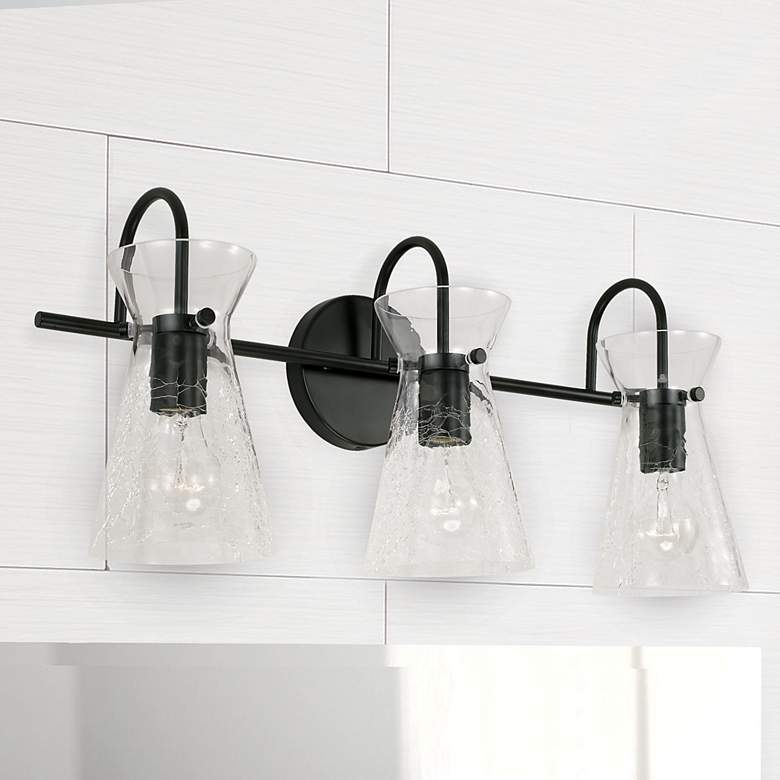 Image 1 Capital Mila 24" Wide Matte Black 3-Light Bath Light