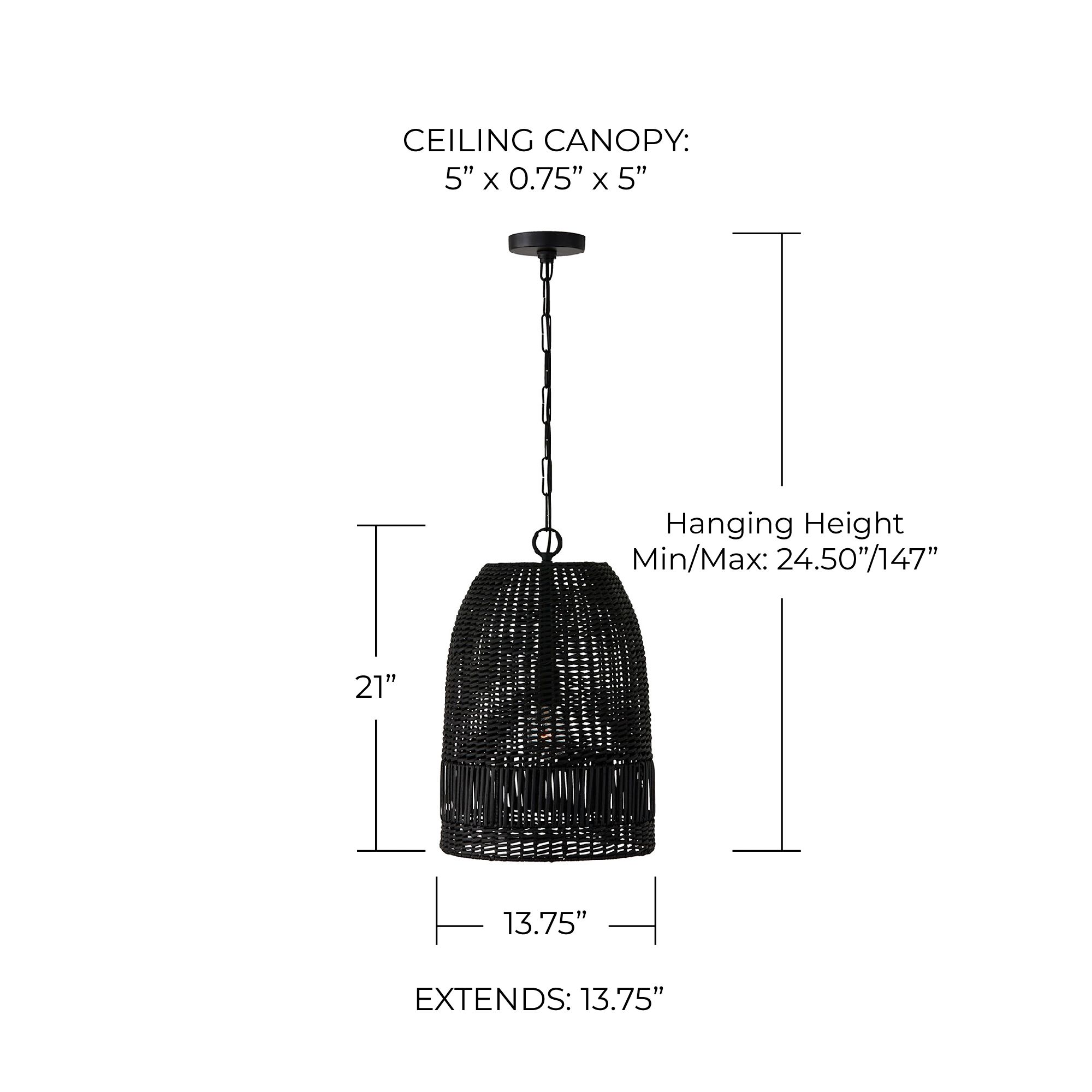 Image 5 Capital Naomi 13 3/4" Wide Matte Black Pendant Light more views