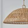 3_Capital Naomi 21" Wide Brass Natural Rattan Dome Pendant Light more views
