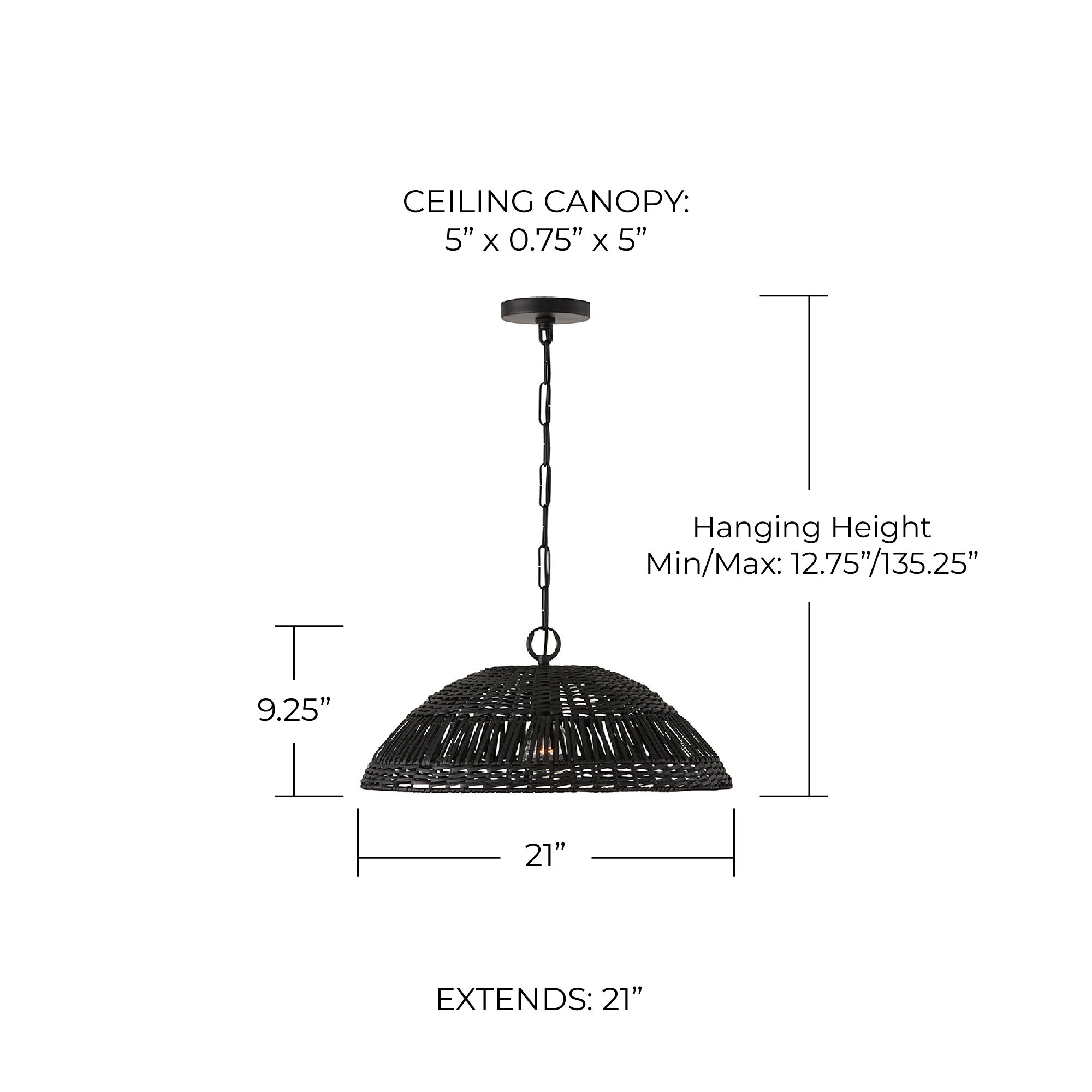 Image 5 Capital Naomi 21" Wide Matte Black Pendant Light more views