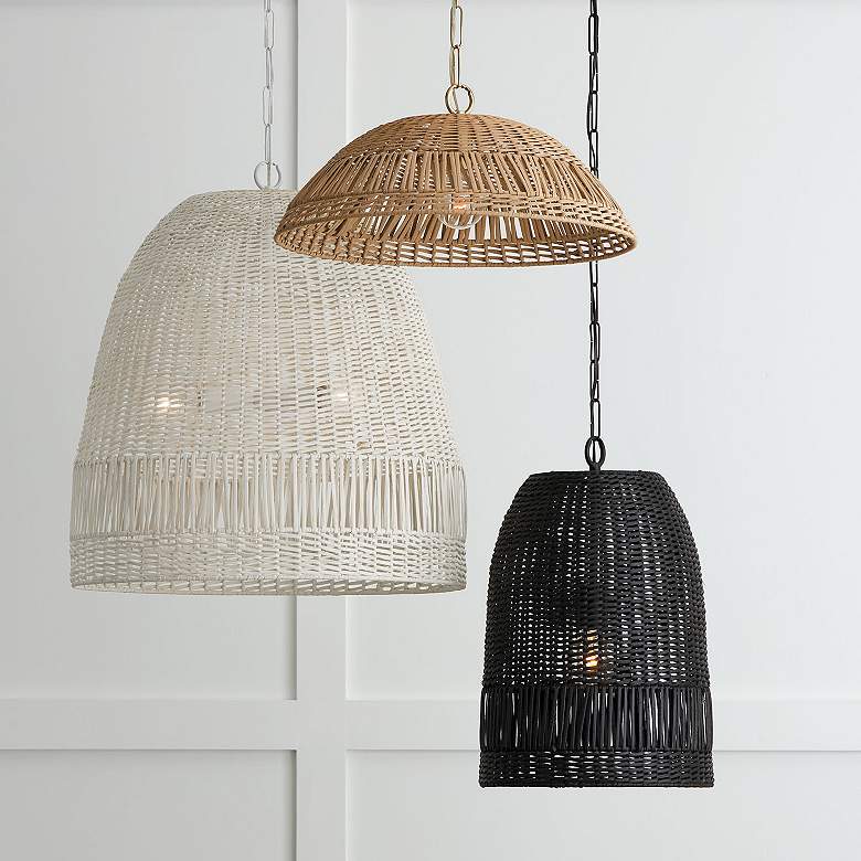 Image 4 Capital Naomi 21"W Brass Natural Rattan Dome Pendant Light more views