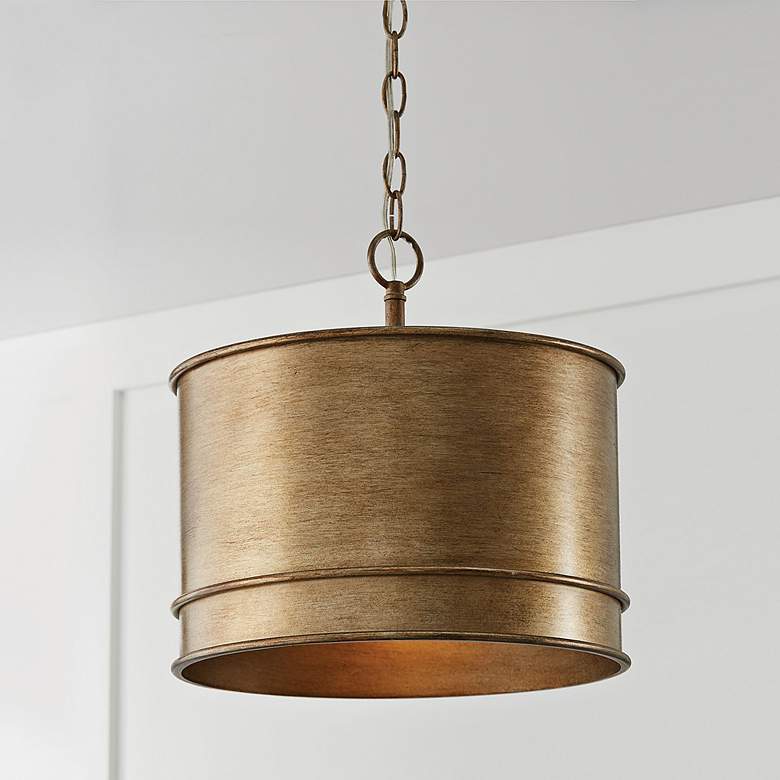 Image 1 Capital Nole 14" Wide Mystic Luster Drum Pendant Light