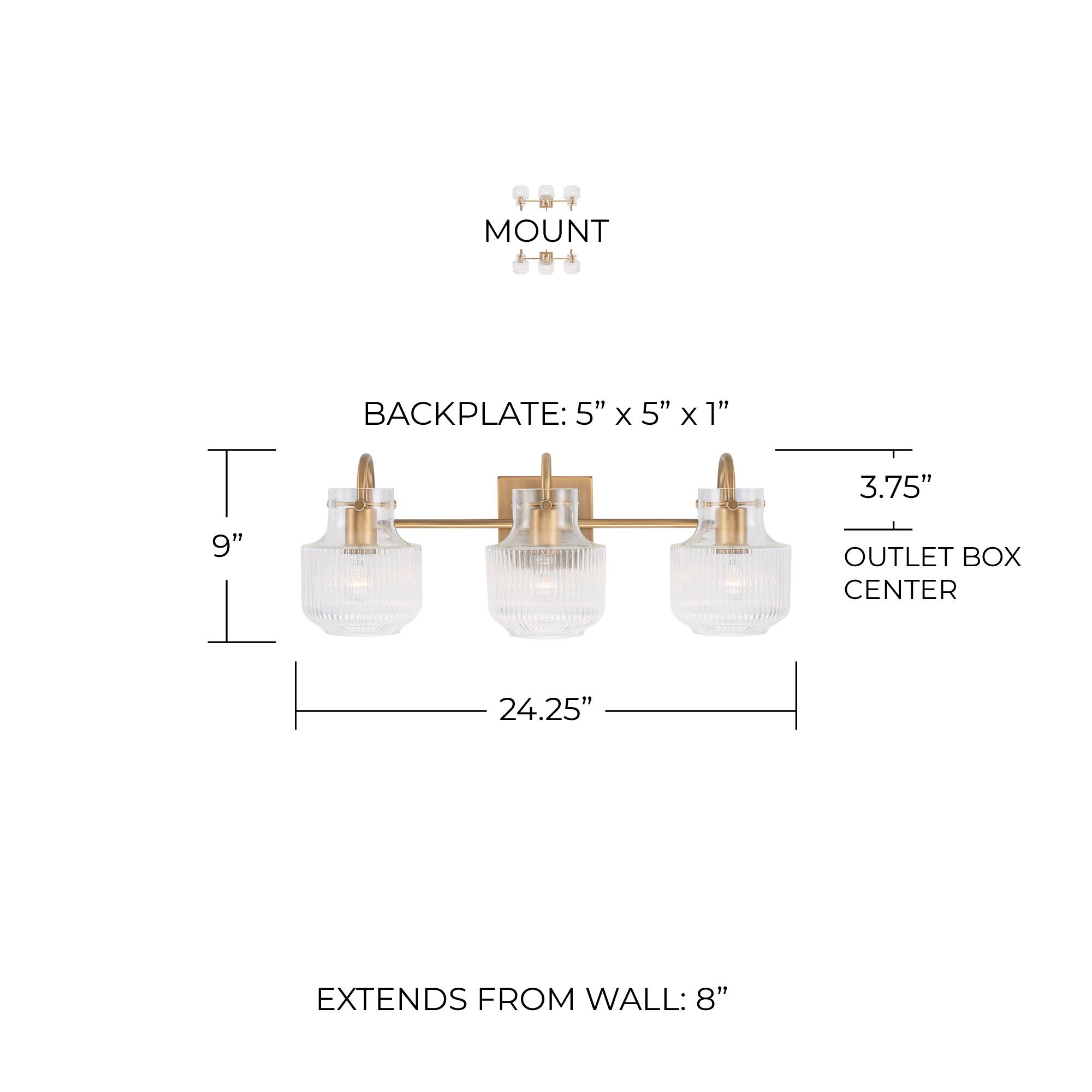 Image 7 Capital Nyla 24 1/4" Wide Aged Brass 3-Light Bath Light more views