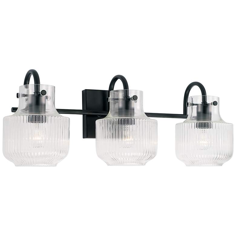 Image 4 Capital Nyla 24 1/4 inch Wide Matte Black 3-Light Bath Light more views