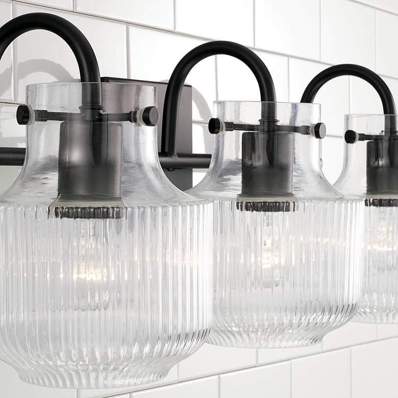 Image 5 Capital Nyla 24 1/4" Wide Matte Black 3-Light Bath Light more views