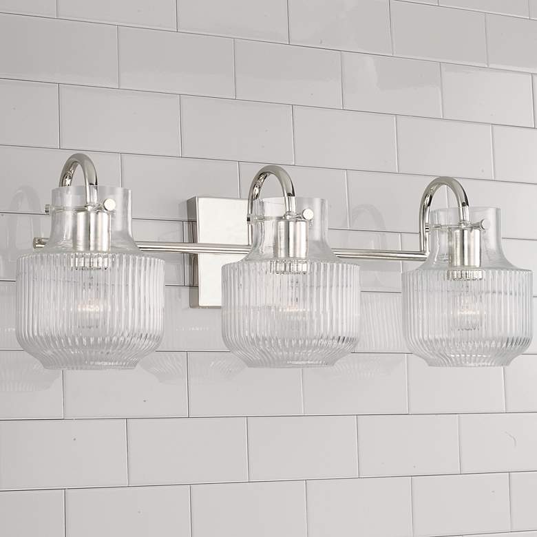 Image 1 Capital Nyla 24 1/4" Wide Polished Nickel 3-Light Bath Light