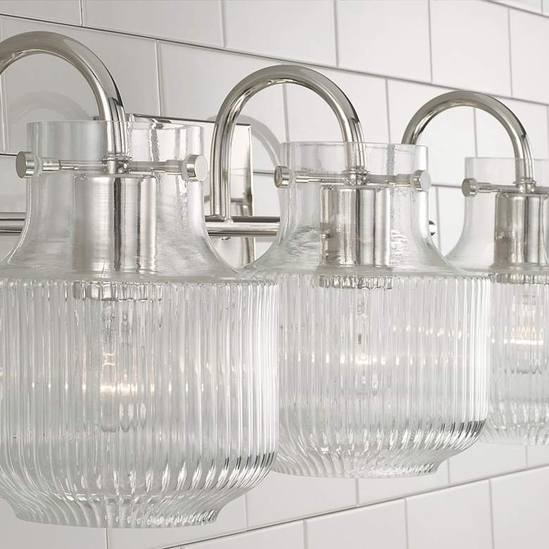 Image 5 Capital Nyla 24 1/4" Wide Polished Nickel 3-Light Bath Light more views