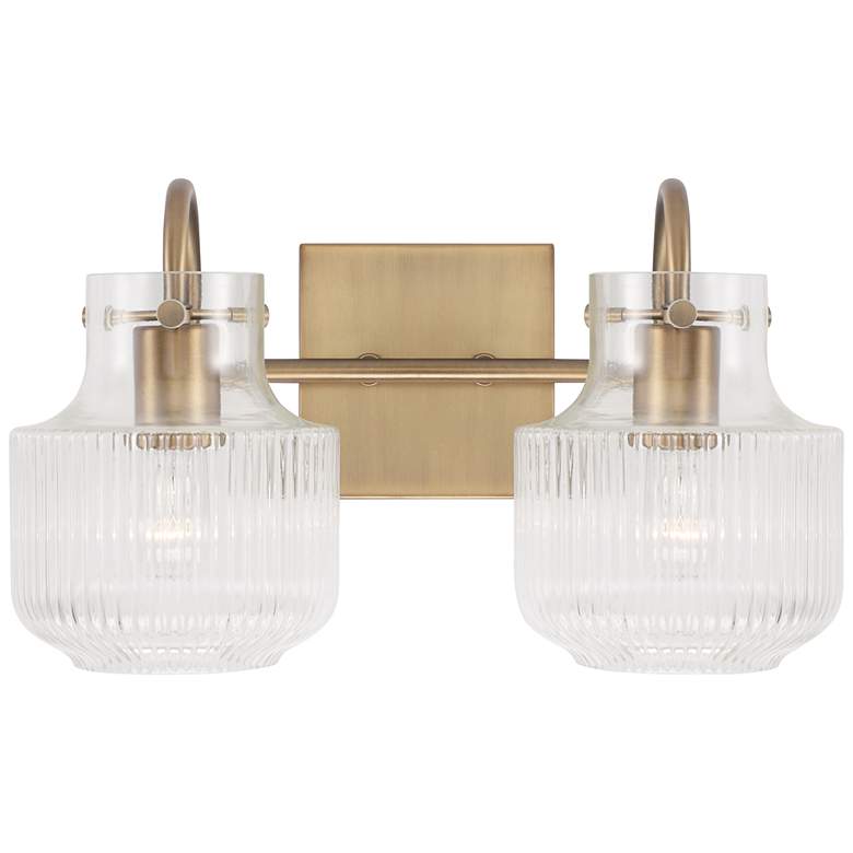 Image 2 Capital Nyla 9" High Aged Brass 2-Light Wall Sconce