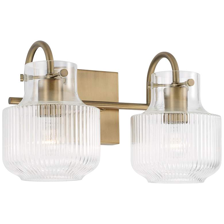 Image 4 Capital Nyla 9" High Aged Brass 2-Light Wall Sconce more views