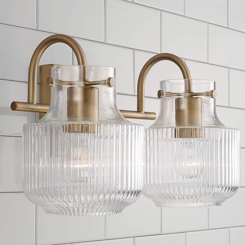Image 5 Capital Nyla 9" High Aged Brass 2-Light Wall Sconce more views
