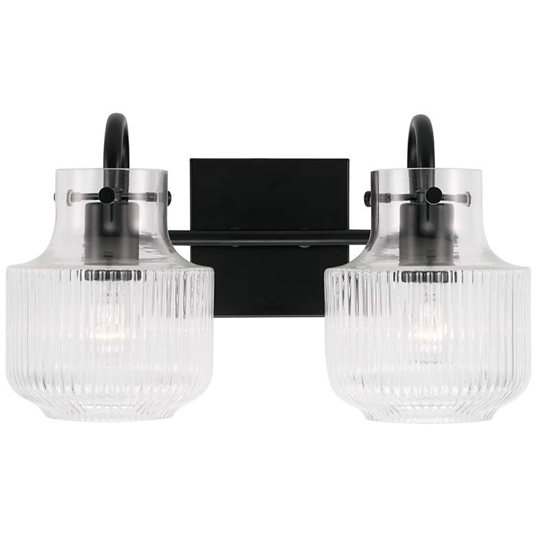 Image 2 Capital Nyla 9" High Matte Black 2-Light Wall Sconce