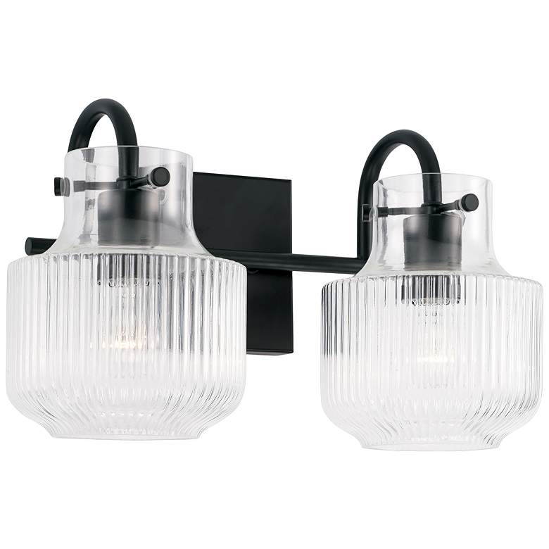 Image 4 Capital Nyla 9" High Matte Black 2-Light Wall Sconce more views