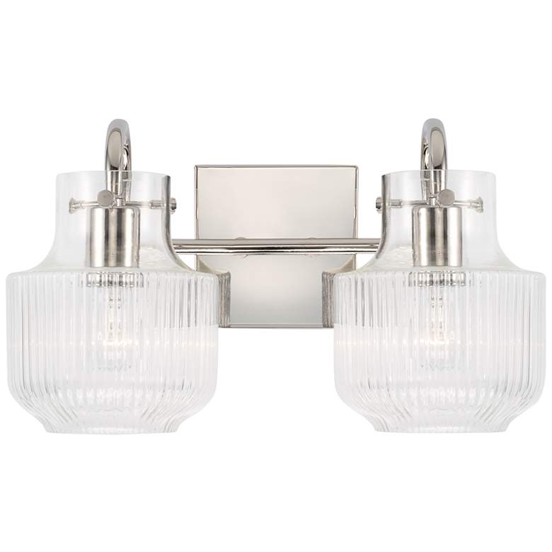Image 2 Capital Nyla 9" High Polished Nickel 2-Light Wall Sconce