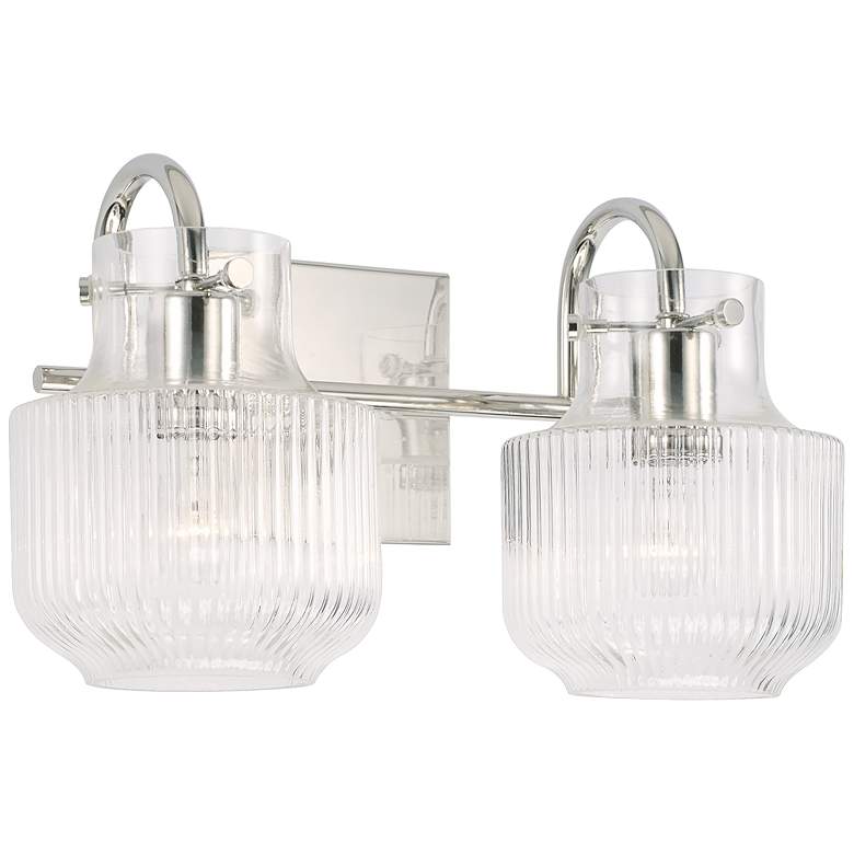Image 4 Capital Nyla 9" High Polished Nickel 2-Light Wall Sconce more views