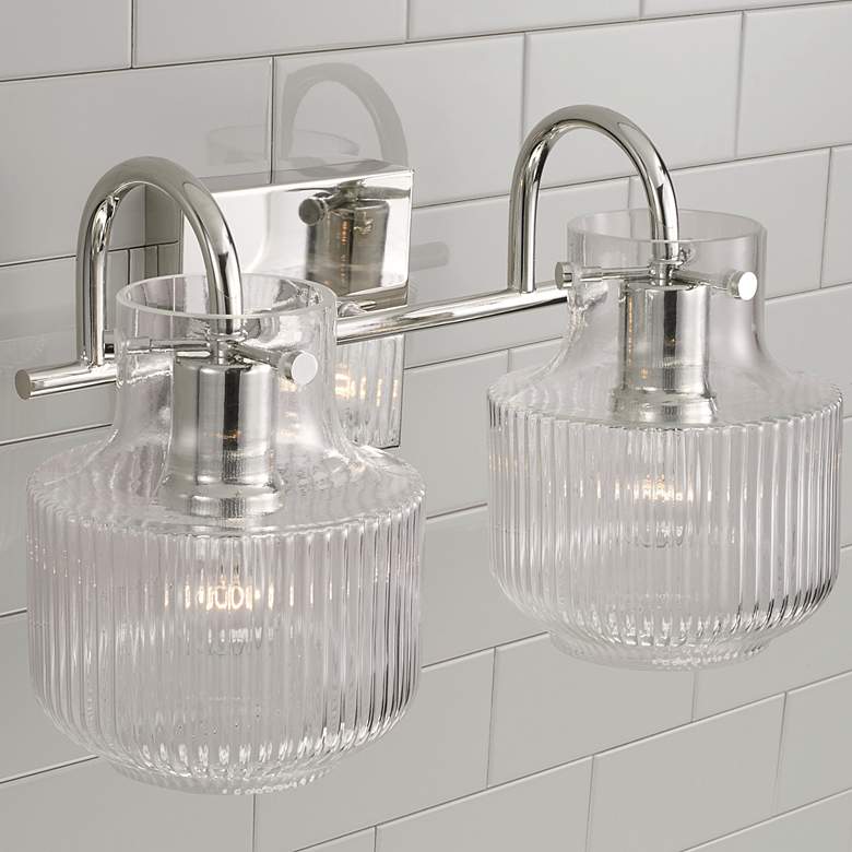 Image 5 Capital Nyla 9" High Polished Nickel 2-Light Wall Sconce more views