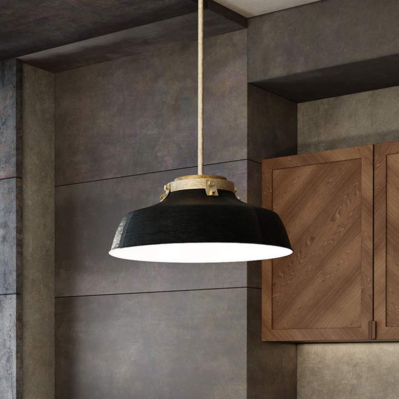 Image 1 Capital Oakwood 18" Wide Brass and Warm White Pendant Light