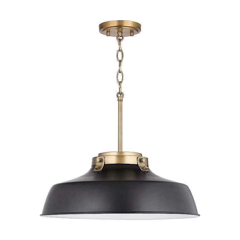Image 3 Capital Oakwood 18" Wide Brass and Warm White Pendant Light more views