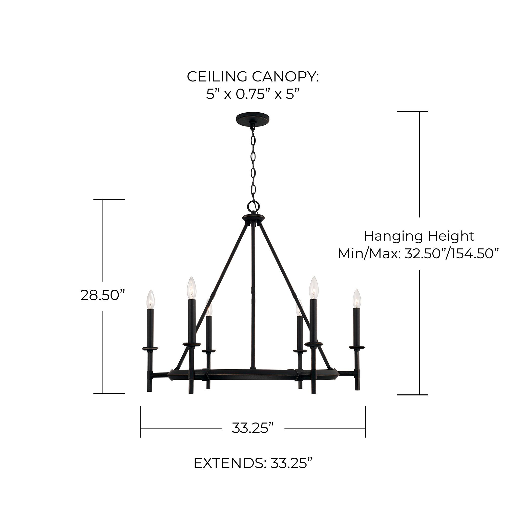 Image 6 Capital Ogden 33 1/4"W Brushed Black Iron 6-Light Chandelier more views
