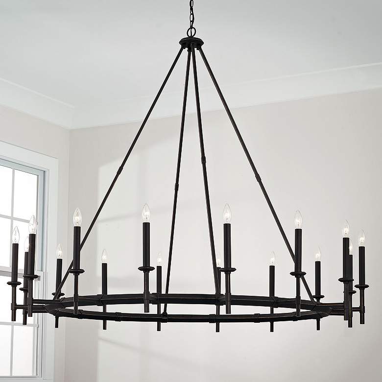 Image 1 Capital Ogden 60"W Brushed Black Iron 16-Light Chandelier
