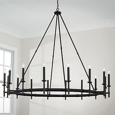Capital Ogden 60"W Brushed Black Iron 16-Light Chandelier