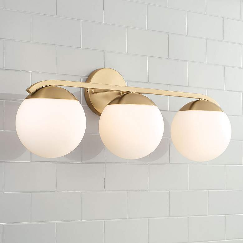 Image 1 Capital Oliver 25 1/2" Wide Matte Brass 3-Light Bath Light