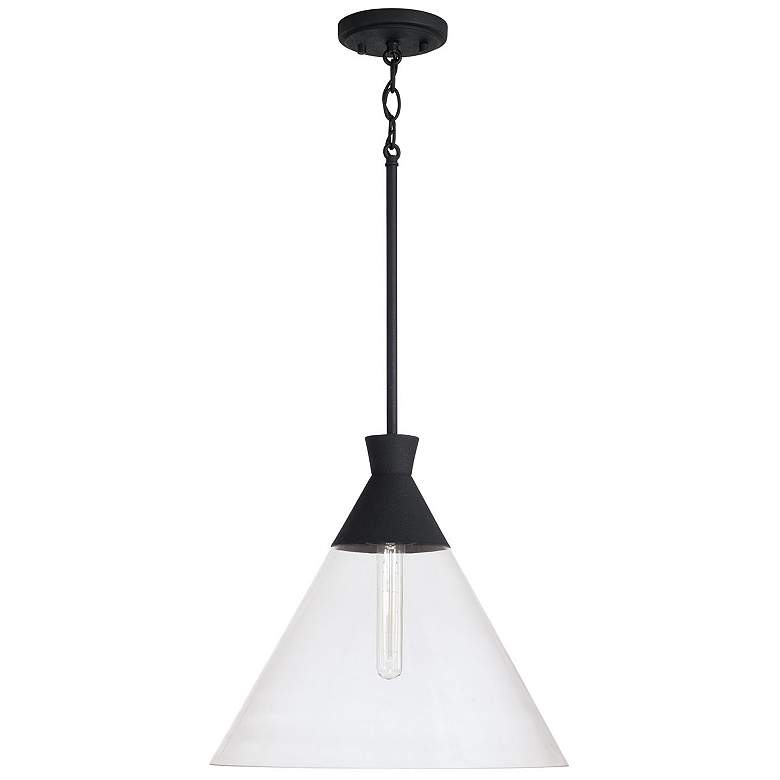 Image 2 Capital Paloma 15" Wide Textured Black Pendant Light