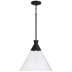 Capital Paloma 15" Wide Textured Black Pendant Light