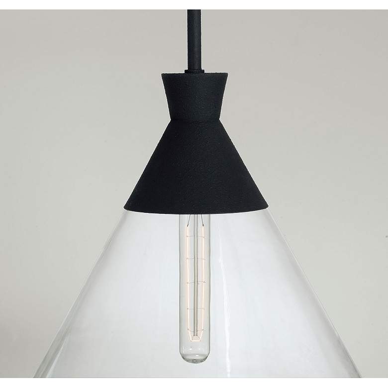 Image 3 Capital Paloma 15" Wide Textured Black Pendant Light more views