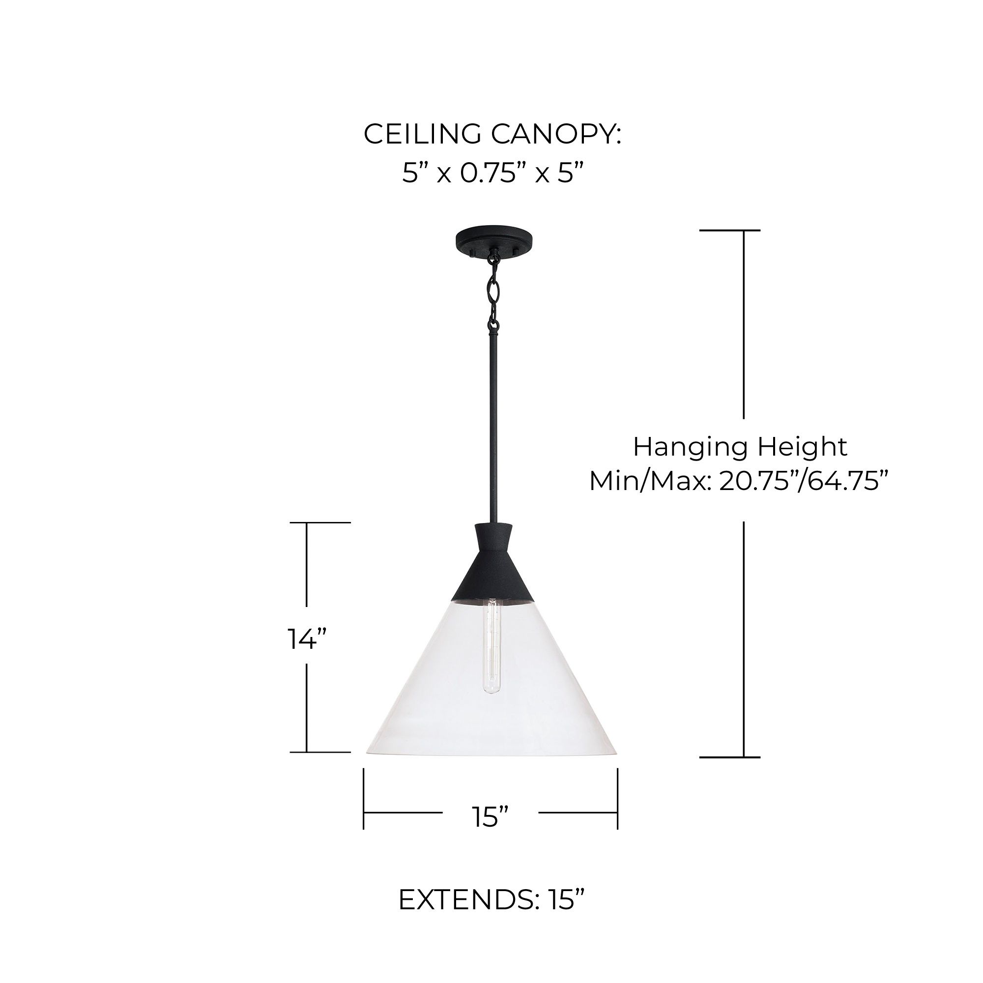 Image 4 Capital Paloma 15" Wide Textured Black Pendant Light more views