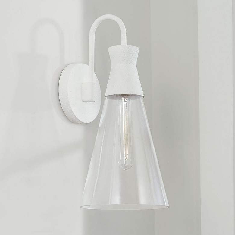 Image 1 Capital Paloma 16 1/4" High Textured White Wall Sconce