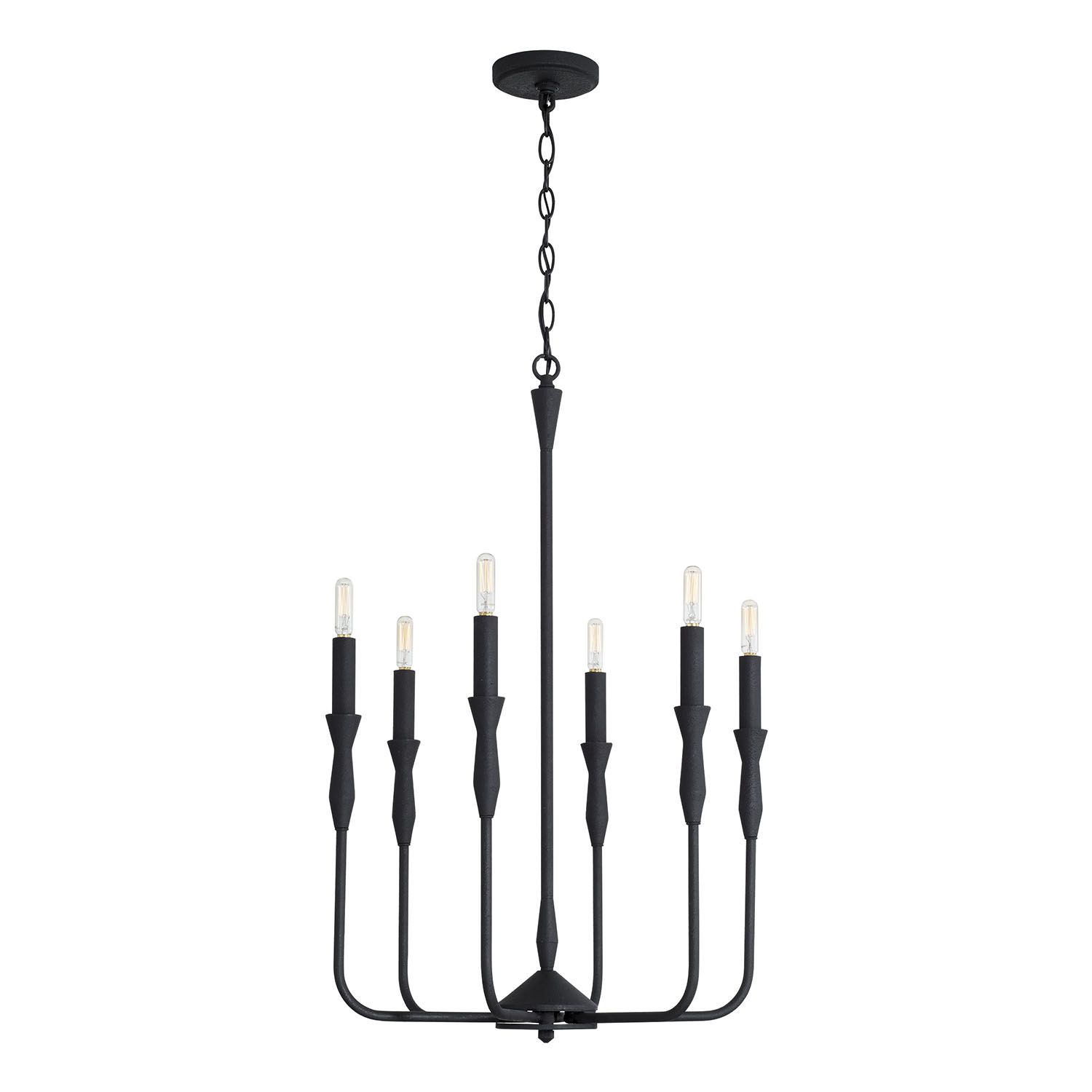 Image 4 Capital Paloma 20" Wide Textured Black 6-Light Chandelier more views