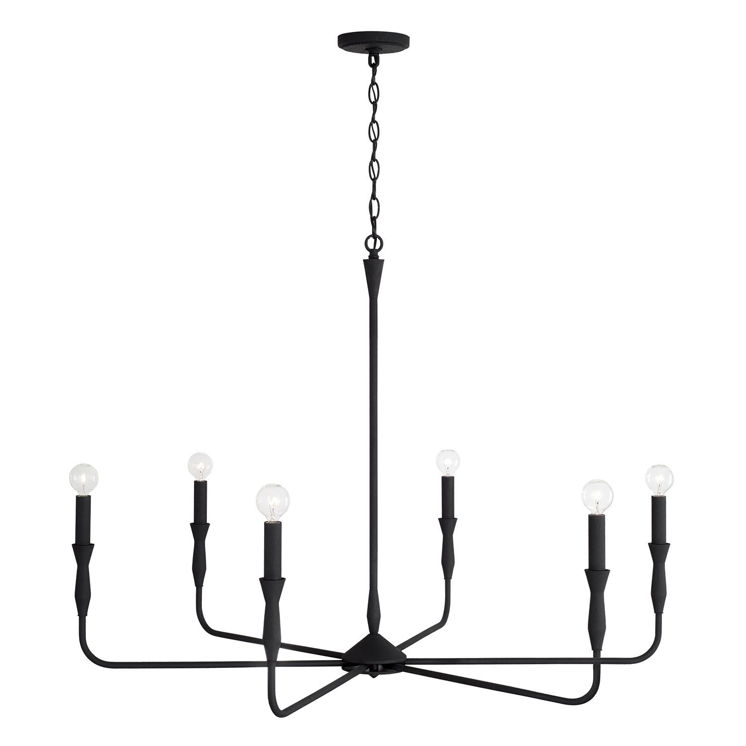 Image 4 Capital Paloma 41" Wide Textured Black 6-Light Chandelier more views