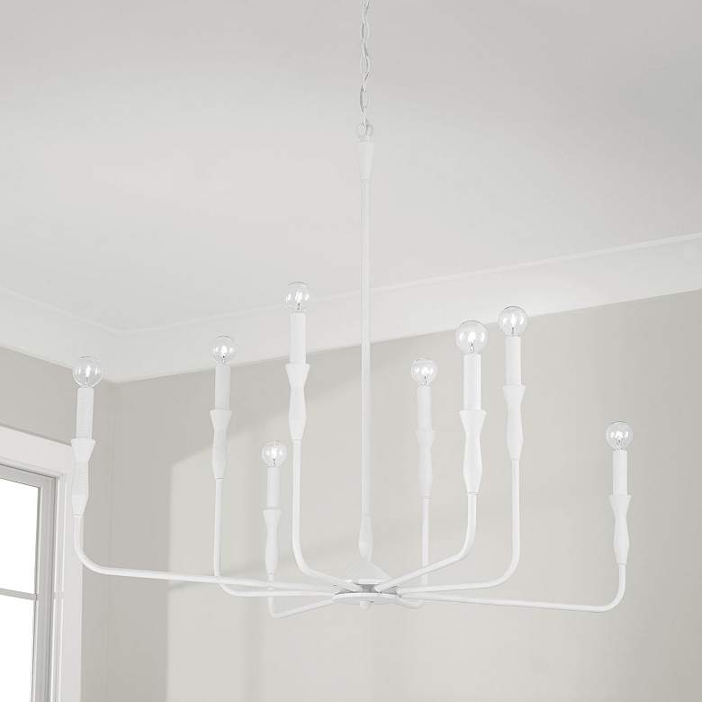 Image 1 Capital Paloma 41" Wide Textured White 8-Light Chandelier