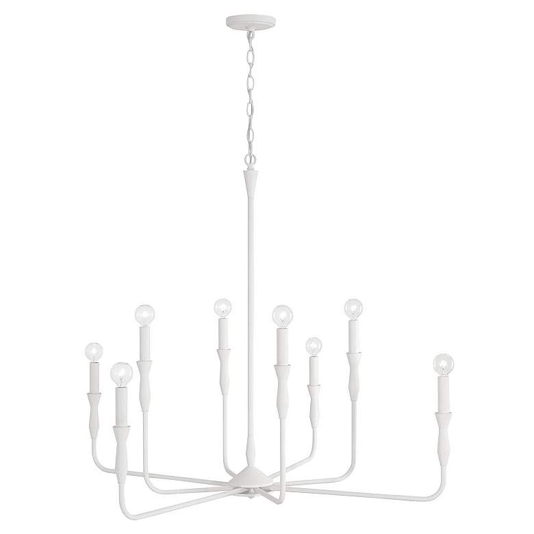 Image 4 Capital Paloma 41" Wide Textured White 8-Light Chandelier more views