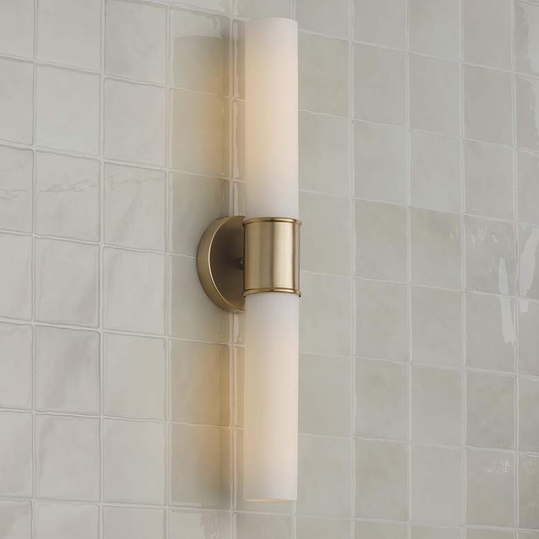 Image 1 Capital Parson 25 1/4" High Matte Brass 2-Light Wall Sconce