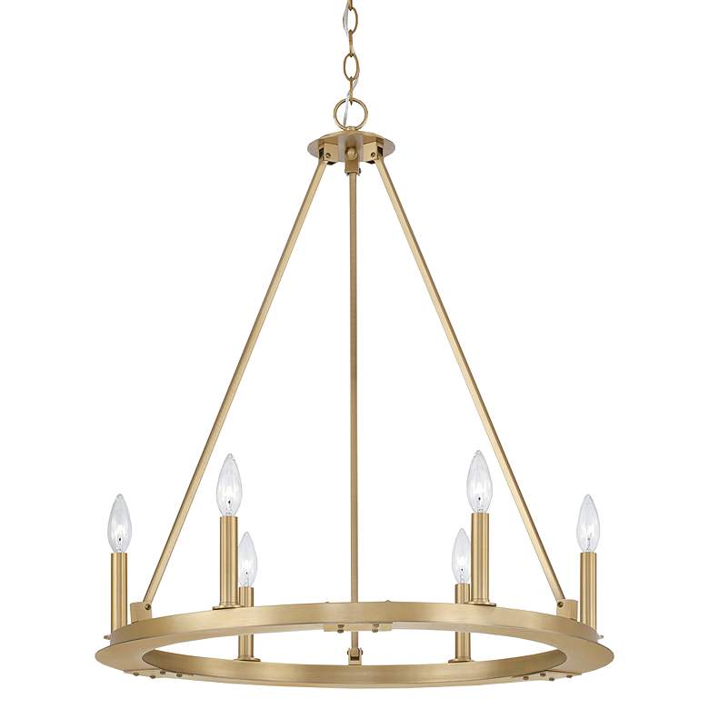 Image 2 Capital Pearson 26" Wide Aged Brass 6-Light Chandelier