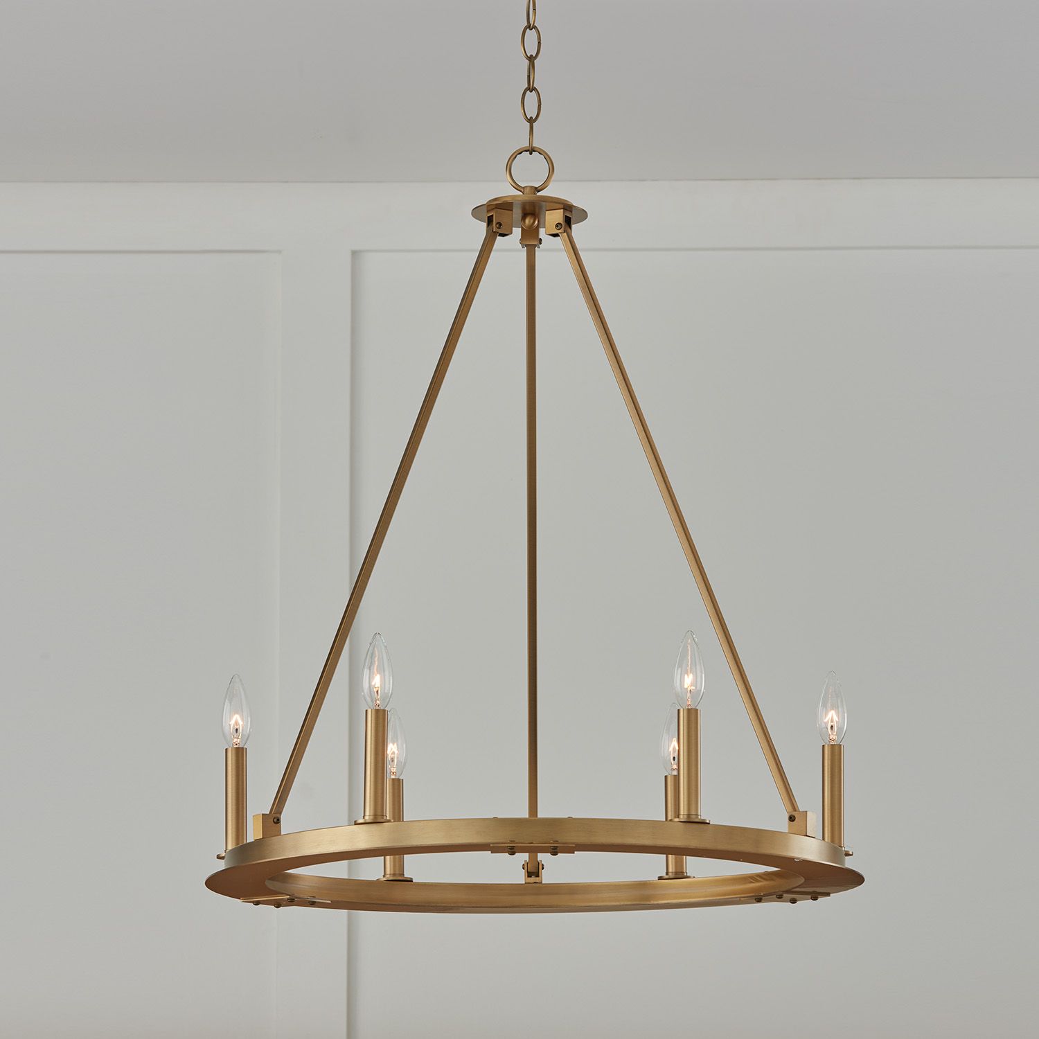 Image 6 Capital Pearson 26" Wide Aged Brass 6-Light Chandelier more views