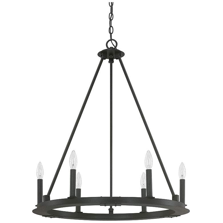 Image 1 Capital Pearson 26" Wide Black Iron 6-Light Chandelier