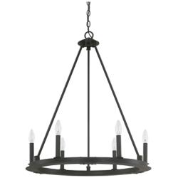 Capital Pearson 26" Wide Black Iron 6-Light Chandelier