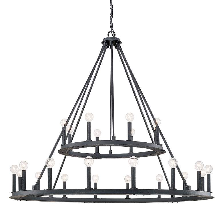 Image 3 Capital Pearson 48" Wide Black Iron 24-Light Chandelier