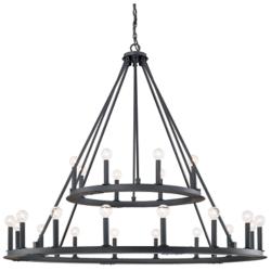 Capital Pearson 48" Wide Black Iron 24-Light Chandelier