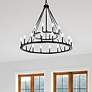 2_Capital Pearson 48" Wide Black Iron 24-Light Chandelier