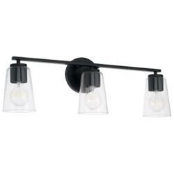 Capital Portman 25" Wide Matte Black 3-Light Bath Light