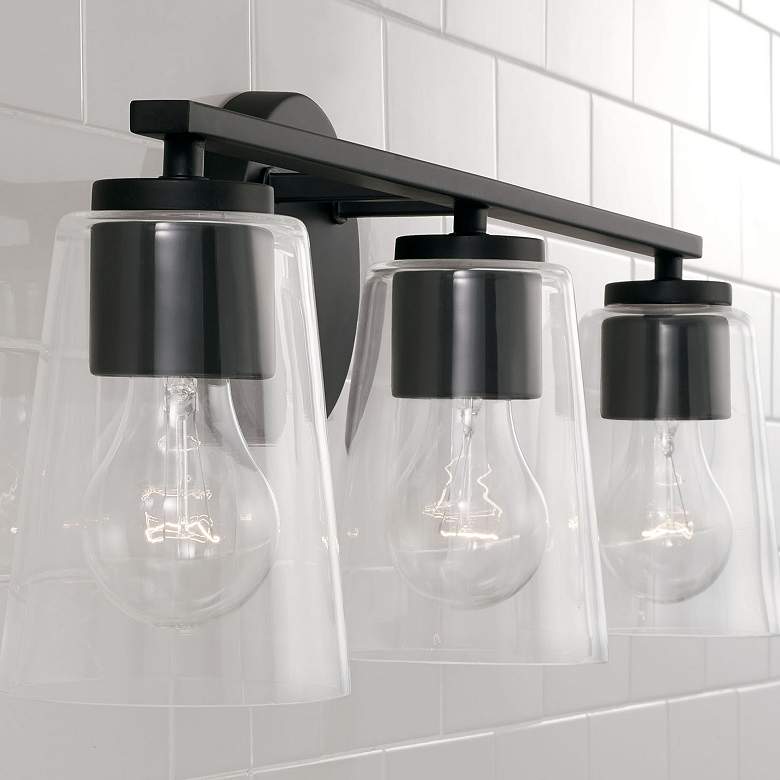 Image 3 Capital Portman 25" Wide Matte Black 3-Light Bath Light more views