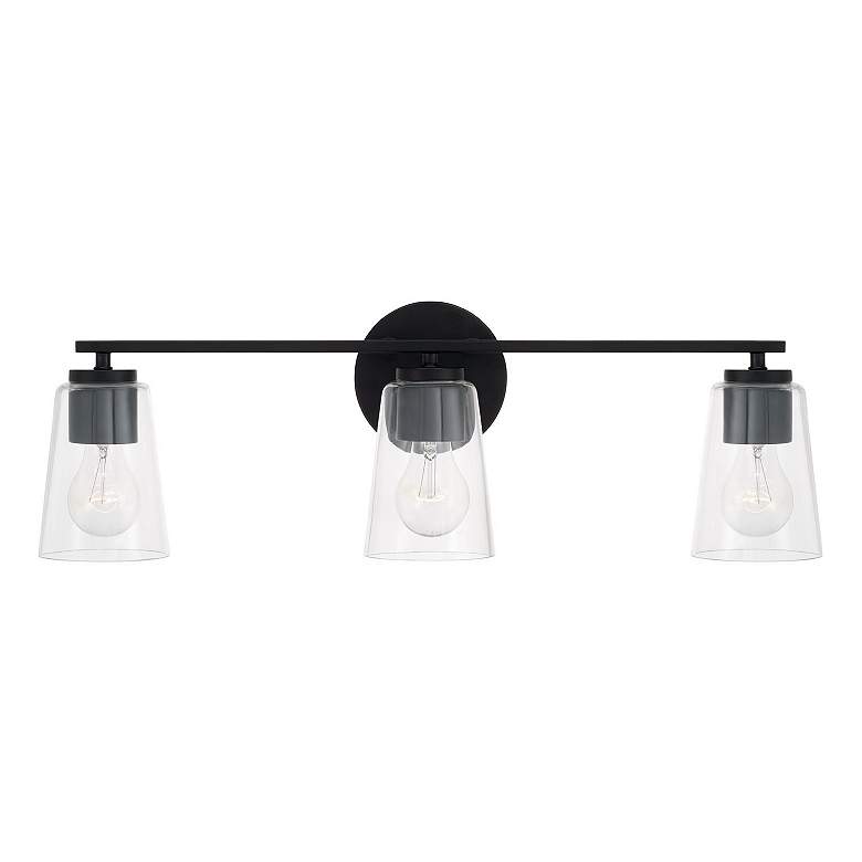 Image 5 Capital Portman 25" Wide Matte Black 3-Light Bath Light more views