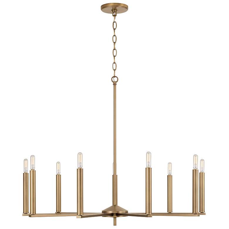 Image 1 Capital Portman 34" Wide Aged Brass 9-Light Chandelier