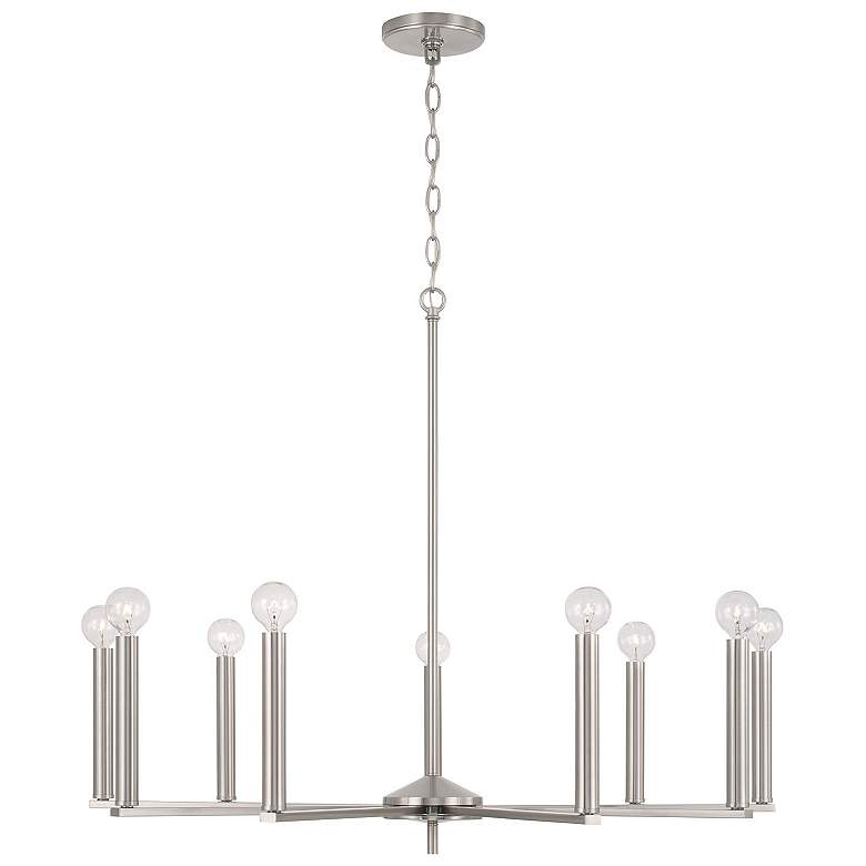 Image 2 Capital Portman 34" Wide Brushed Nickel 9-Light Chandelier
